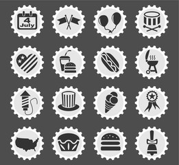 Obraz premium independence day icon set
