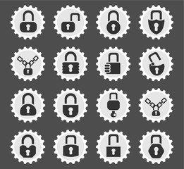 lock icons set
