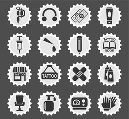 tattoo salon icon set