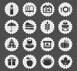 thanksgiving day icon set