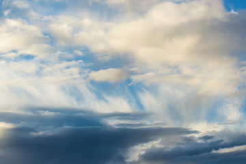 Clouds in blue sky and rain