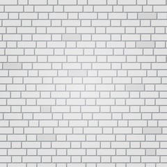 White painted brick wall pattern. Vector background