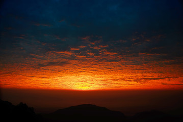 cloud in morning and sunrise in Doi Ang Khang, Chiang Mai, Thail