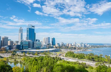Fotobehang Australië Perth uitzicht op de middag