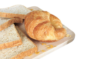 croissant bread on white [clipping path]
