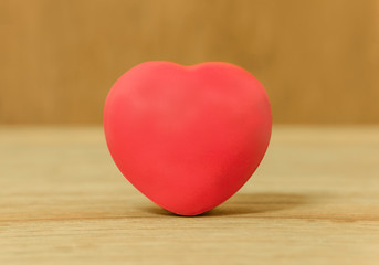 Heart of love in Valentine's day on wooden.