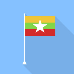 Flag of Burma. Vector illustration .