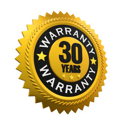 30 Years Warranty Sign. 3D rendering