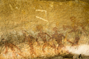  ancient paintings. Cow's Cave the cave people. National Park, P