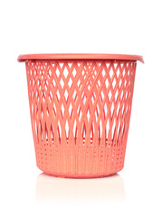 Image of plastic basket on white background