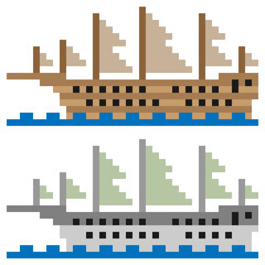 pixel art ship