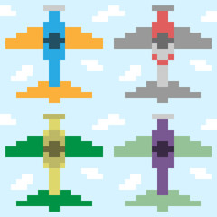 Obraz premium pixel art plane