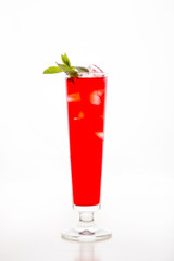 cold strawberry cocktail with mint