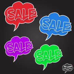 Vector Sale concept in comics bubbles