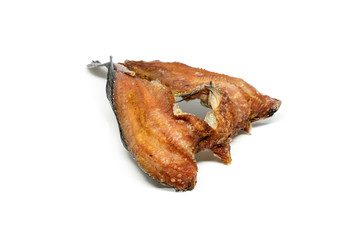 Fried Dried Fish isolated on white background