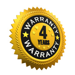 4 Years Warranty Sign. 3D rendering