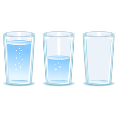 Vector Illustration of Set Glass of water