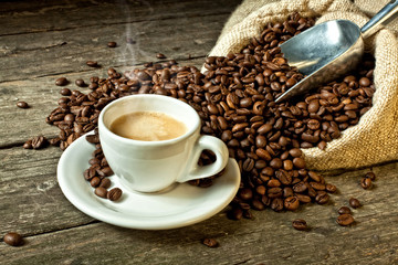 espresso and coffee grain