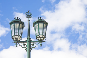 Fototapeta na wymiar Typical classic portuguese streetlight - image with copy space