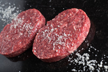 Meat for burgers, grilling, barbecue, bbq. Fresh, spicy, uncooke