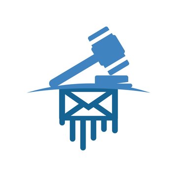 Logo design judge hammer icon symbol law firm