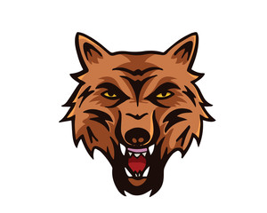 Leadership Animal Logo - Angry Wolf Character