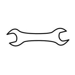 Wrench or spanner line icon. Wrench with open ends. Vector Illustration