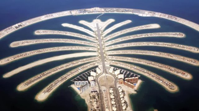 Jumeirah Palm Island  In Dubai top view