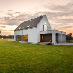 Modern design white villa