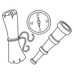 Coloring Book Outlined Navigation Elements