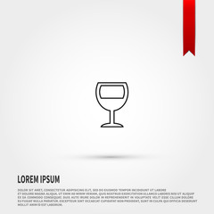 Wine glass icon. Vector illustration design element. Flat style