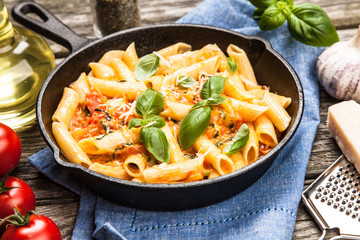 Traditional penne pasta