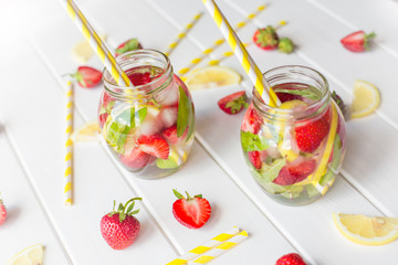 delicious strawberry drink of fresh berries