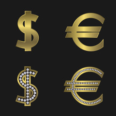 Dollar and euro signs