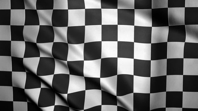 Checkered Flag Close-up.
Looping animation of a checkered finish flag.  3D rendering. 4K