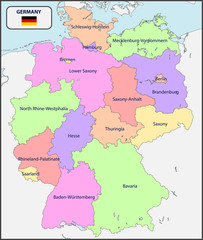 Political Map of Germany with Names
