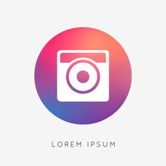 Hipster photo camera icon. Vector illustration. Silhouette