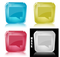 Szklana ikona z odbiciem 3D wektor © vempireart