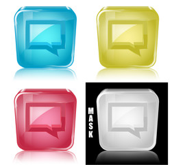 Szklana ikona z odbiciem 3D wektor © vempireart