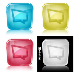 Szklana ikona z odbiciem 3D wektor © vempireart