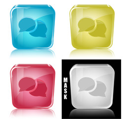 Szklana ikona z odbiciem 3D wektor © vempireart