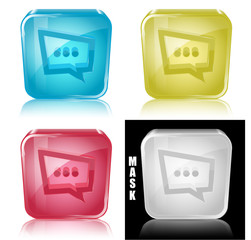 Szklana ikona z odbiciem 3D wektor © vempireart