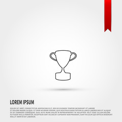 Trophy icon vector.