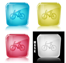 Szklana ikona z odbiciem 3D wektor © vempireart