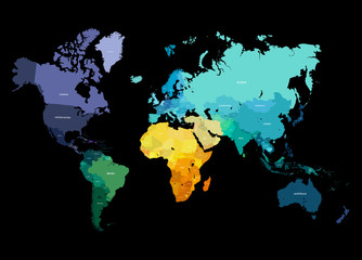 Fototapeta premium Color World Map Illustration