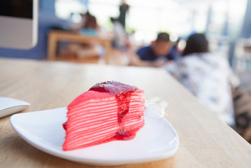 Crepe cake with strawberry
