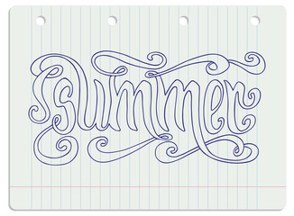 Summer notebook lettering