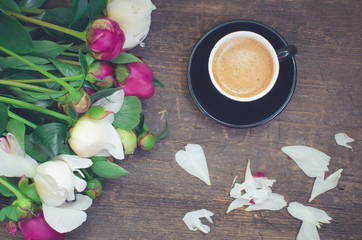 Coffee and flowers