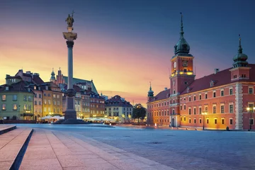 Poster Warsaw. Image of Old Town Warsaw, Poland during sunset. © rudi1976