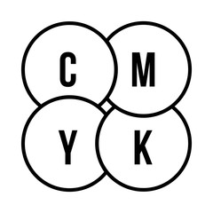 CMYK circles icon, outline style